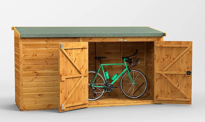 Power 10x3 Pent Wooden Bike Shed