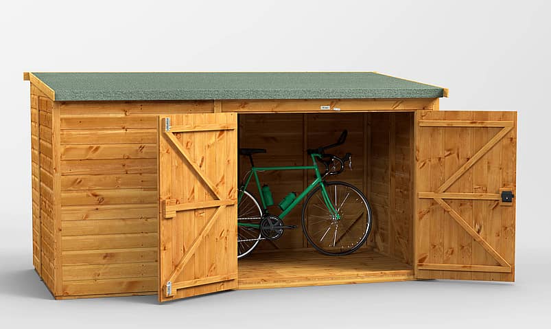 Power 10x5 Pent Wooden Bike Shed