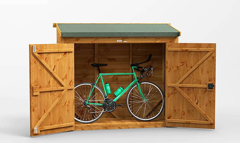 Power 6x2 Pent Wooden Bike Shed