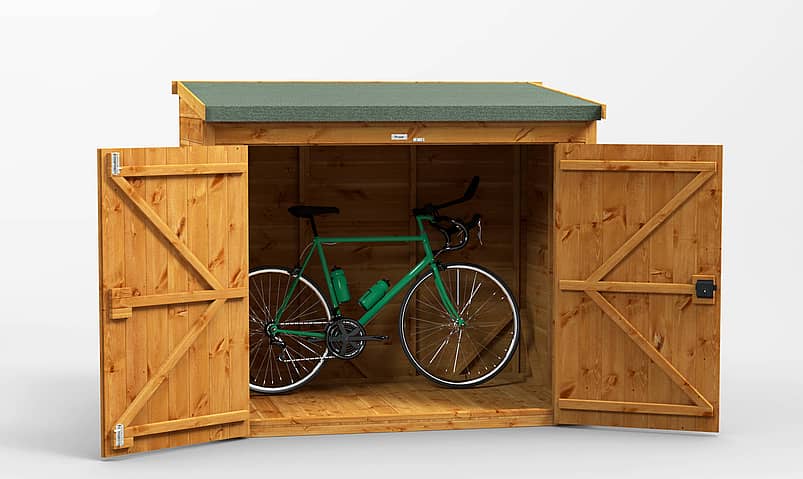 Power 6x4 Pent Wooden Bike Shed