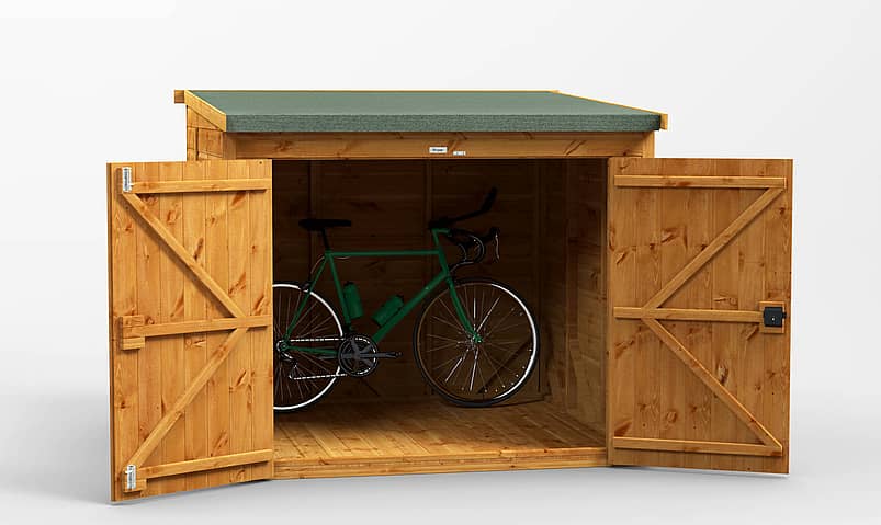 Power 6x6 Pent Wooden Bike Shed