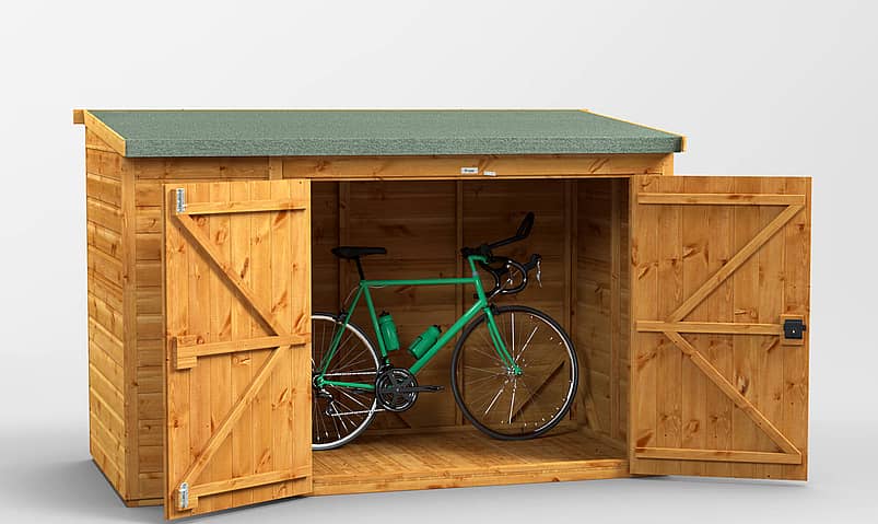 Power 8x4 Pent Wooden Bike Shed