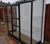 2x6 Green Halls Wall Garden Lean to Greenhouse - Horticultural Glass