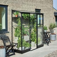 2x6 Halls Qube Lean to Greenhouse - Toughened Glazing