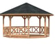 Palmako Betty 4x5m Octagonal Wooden Pavillion Brown Dip