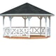 Palmako Betty 4x5m Octagonal Wooden Pavillion White Paint