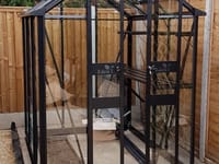 4x6 Black Halls Cotswold Birdlip Greenhouse - Toughened Glass