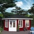 Palmako Melanie 4.4m x 2.8m Corner Log Cabin with Red Painted Finish