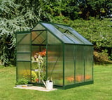 6x6 Green Halls Popular Greenhouse - Polycarbonate Glazing