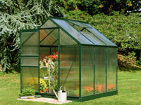 6x6 Green Halls Popular Greenhouse - Polycarbonate Glazing