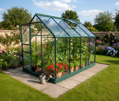 Vitavia 8x6 Green Venus 5000 Greenhouse - Toughened Glass