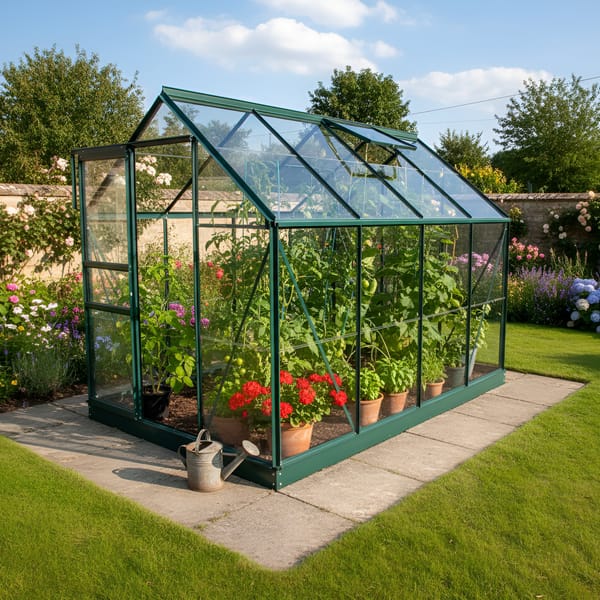 Vitavia 8x6 Green Venus 5000 Greenhouse - Toughened Glass