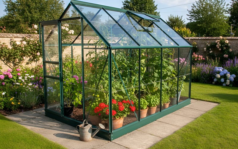 Vitavia 8x6 Green Venus 5000 greenhouse with toughened glass
