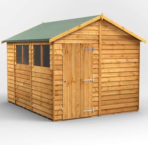 Power 10x8 Overlap Apex Wooden Shed