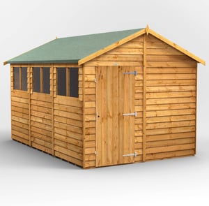 Power 12x8 Overlap Apex Wooden Shed