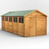 Power 20x8 Overlap Apex Shed Optional Double Doors