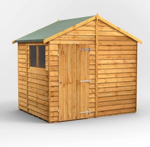 Power 6x8 Overlap Apex Wooden Shed