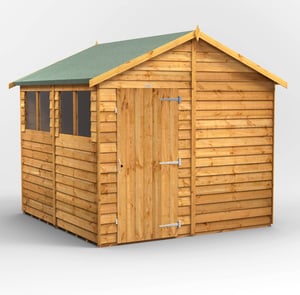 Power 8x8 Overlap Apex Wooden Shed