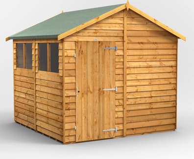 8ft Wide Overlap Apex Sheds