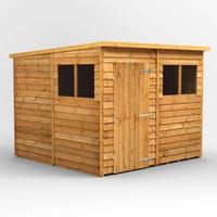 Power 8x8 Overlap Pent Wooden Shed