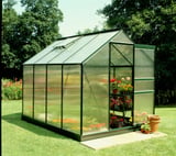 8x6 Green Halls Popular Greenhouse - Polycarbonate Glazing