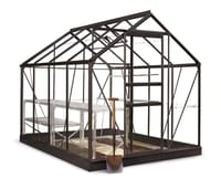 8x6 Black Halls Popular Greenhouse - Horticultural Glass