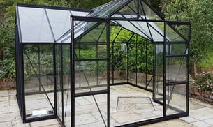 Vitavia Sirius Black Orangery Greenhouse - Toughened Glass