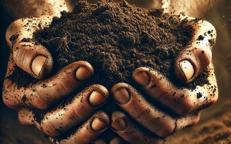 UK garden soil types showing different colours and textures from clay to sandy loam