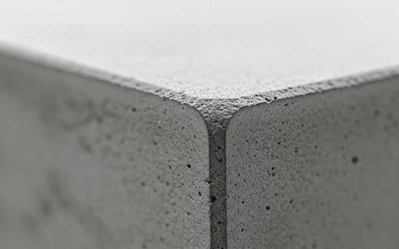 Finished concrete shed base after 28-day curing period with formwork removed showing clean edges.