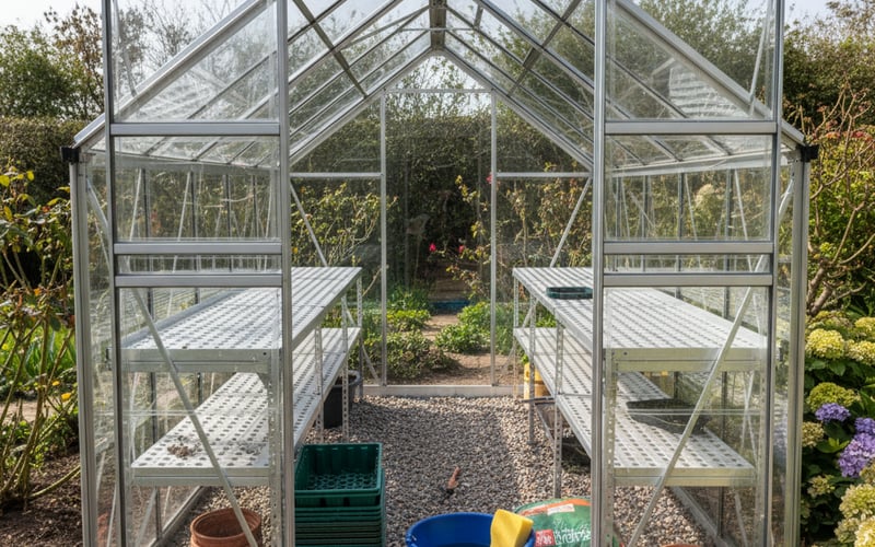 Cleaning and preparing a greenhouse for spring