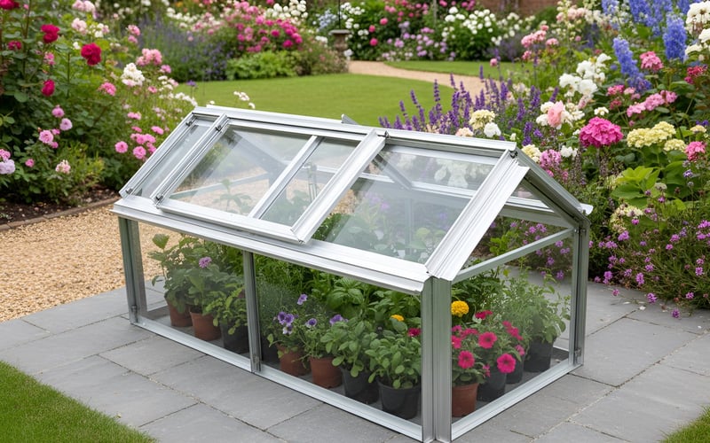 Best budget cold frame UK - Elite Min E Lite 4x2 with toughened glass and 11 colour options