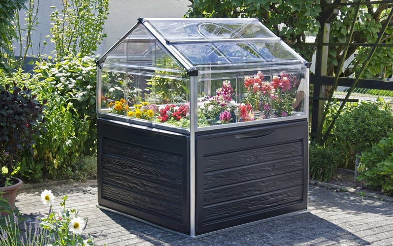 Raised cold frame UK - Palram Canopia Plant Inn 4x4 with built-in planting beds
