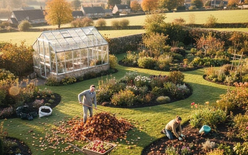 Essential October garden jobs UK autumn tasks planting bulbs clearing leaves