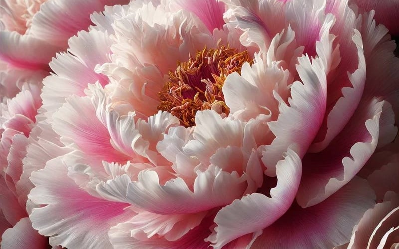 Pink peony flower in full bloom