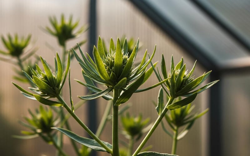 Salsify (oyster plant) foliage growing before roots are harvested.
