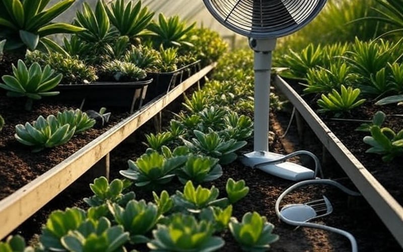 UK greenhouse ventilation system with automatic vent openers