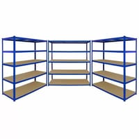 Bulldog 160cm x 60cm 5 Tier Shelving in Blue Set of 3