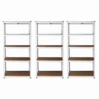 Bulldog 90cm x 40cm 5 Tier Shelving in White Set of 3
