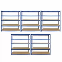 Bulldog 160cm x 60cm 5 Tier Shelving in Blue Set of 5