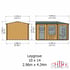 Shire 10x14 Laygrove Corner Log Cabin with Storage Dimensions