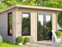 Power 12x10 Pent Log Cabin 44mm