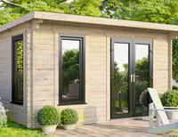Power 14x14 Pent Log Cabin 44mm