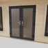 Power Log Cabin UPVC Anthracite Grey Double Doors