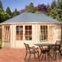 Shire 10x14 Rowney Corner Log Cabin with Side Shed
