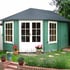 Shire 10x14 Rowney Corner Log Cabin with Storage Painted