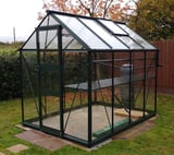 Halls Cotswold Burford Green 8x6 Greenhouse - Horticultural Glass