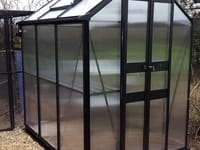 4x4 Black Halls Cotswold Birdlip Greenhouse - Polycarbonate Glazing