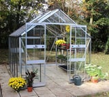 Halls Cotswold Blockley Silver 8x12 Greenhouse - Toughened Glazing