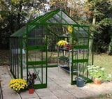 Halls Cotswold Blockley Green 8x12 Greenhouse - Horticultural Glass
