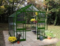 Halls Cotswold Blockley Green 8x10 Greenhouse - Toughened Glazing